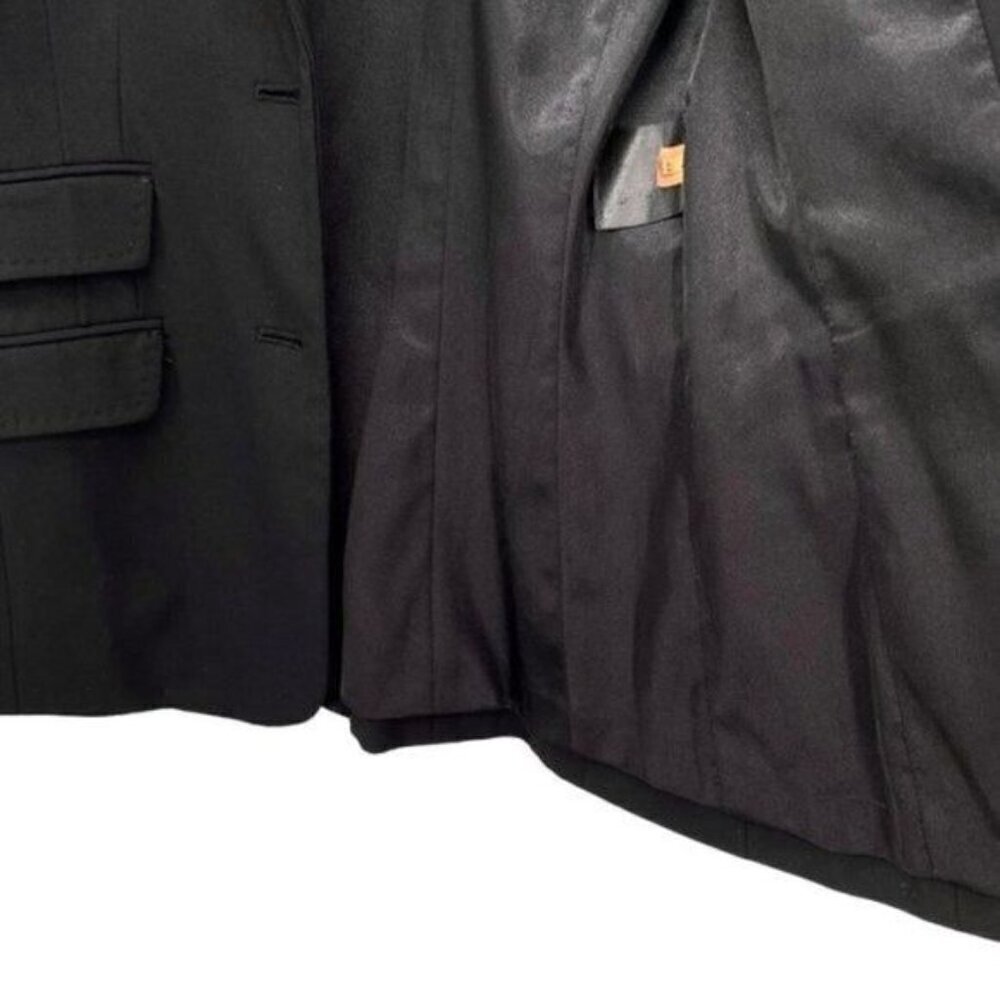 Elie Tahari Womens Black Wool Blend Blazer Relaxed Single Breasted Jacket - Picture 6 of 10